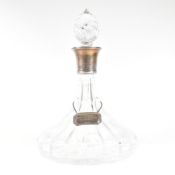 925 P&O AURORA - SILVER CUT GLASS SHIPS DECANTER & LABEL