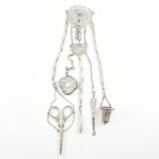 19TH CENTURY VICTORIAN HALLMARKED SILVER CHATELAINE