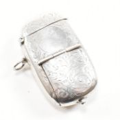 VICTORIAN WHITE METAL VESTA & SOVEREIGN CASE