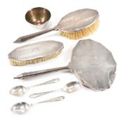 ART DECO HALLMARKED SILVER DRESSING SET BOWL & SPOONS