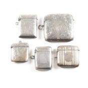 COLLECTION OF EARLY 20TH CENTURY HALLMARKED SILVER VESTA CASES