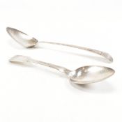 TWO HALLMARKED GEORGIAN SILVER SPOONS