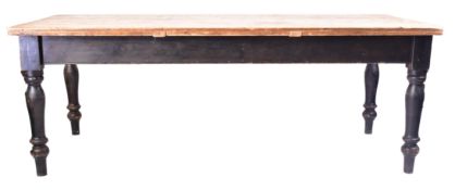 LARGE EARLY 20TH CENTURY PINE WOOD REFECTORY TABLE