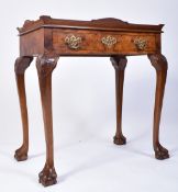 QUEEN ANNE BURR WALNUT REVIVAL SILVER TABLE