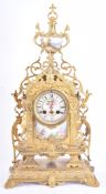 19TH CENTURY FRENCH BRASS & PORCELAIN MANTEL CLOCK
