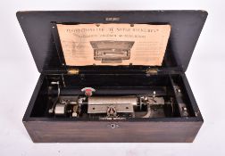 19TH CENTURY SWISS ROSEWOOD INLAID MUSIC BOX