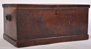 18TH CENTURY ELM BLANKET BOX TRUNK COFFER CHEST