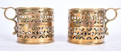 PAIR OF 19TH CENTURY BRASS CANDLESTICK HOLDERS