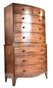 GEORGE III MAHOGANY BOW FRONT CHEST OF DRAWERS