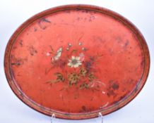 19TH CENTURY VICTORIAN PRESSED METAL TOLEWARE TRAY