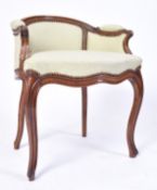 19TH CENTURY FRECH LOUIS CANNES WALNUT BOUDOIR FAUTEUIL