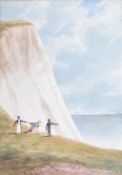 WILLIAM LINTON - FRESHWATER CLIFFS - WATERCOLOUR PAINTING