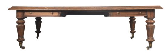 LARGE VICTORIAN MAHOGANY & LEATHER LAWYERS LIBRARY DESK