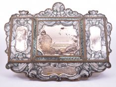 19TH CENTURY ITALIAN PAINTED GLASS HANGING MIRROR