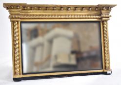 19TH CENTURY GILTWOOD AND GESSO FRAMED OVERMANTEL MIRROR
