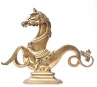 MID 20TH CENTURY VENETIAN BRASS GONDOLA SEAHORSE FINIAL