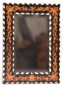 19TH CENTURY DUTCH BONE & EBONY MARQUETRY INLAID MIRROR