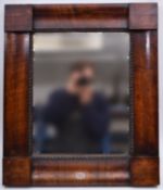 19TH CENTURY FRUITWOOD BIEDERMEIER CUSHION FRAMED MIRROR