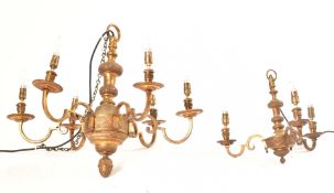 PAIR OF 20TH CENTURY DUTCH BRASS CHANDELIER