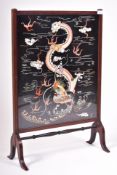 LATE 19TH CENTURY CHINESE HAND SEWN SILK DRAGON PANEL