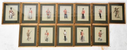 GERALD HUDSON - 12 WATERCOLOURS OF BRITISH FOOT SOLDIERS