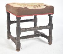 18TH CENTURY GEORGE III OAK TAPESTRY FOOT STOOL