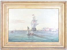 SIDONIE - 19TH CENTURY OIL ON CANVAS PAINTING OF BRITANNIA