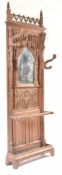 LATE 19TH CENTURY GOTHIC OAK CHURCH HALL COAT STAND
