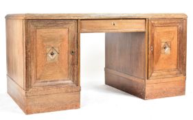 ART DECO 1930S OAK & LEATHER WRITING OFFICE DESK