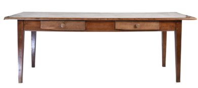 19TH CENTURY FRENCH CHESTNUT WOOD REFECTORY TABLE