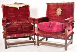 MORANT & CO - PAIR OF EARLY 20TH CENTURY CORONATION CHAIRS
