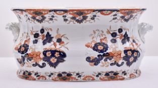 LARGE IRONSTONE CERAMIC IMARI STAFFORDSHIRE FOOT-BATH