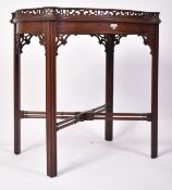 19TH CENTURY CHINESE CHIPPENDALE MAHOGANY SILVER TABLE