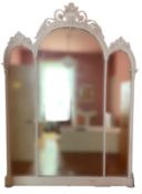 LARGE 19TH CENTURY ROCOCO STYLE TRIPTYCH WALL MIRROR