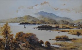 HERBERT MOXON COOK (1885 - 1926) LOCH SCENE WATERCOLOUR