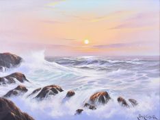 PETER COSSLETT (BRITISH 1927 - 2012) OIL ON CANVAS SEASCAPE