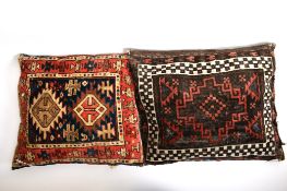 PAIR OF EARLY 20TH CENTURY KILIM UPHOLSTERED CUSHIONS