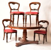 19TH CENTURY ROSEWOOD BREAKFAST TABLE & FOUR CHAIRS