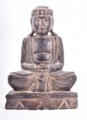 20TH CENTURY INDONESIAN HAND CARVED BALSA WOOD BUDDHA