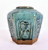 LATE QING DYNASTY CHINESE HEXAGONAL SHIWAN GINGER JAR