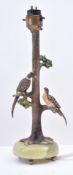 EARLY 20TH CENTURY COLD PAINTED BRONZE PHEASANT LAMP BASE