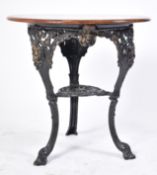 19TH CENTURY VICTORIAN OAK AND CAST IRON PUB TABLE