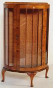 EARLY 20TH CENTURY WALNUT VENEERED GLAZED DISPLAY CABINET