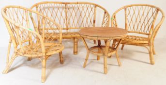 20TH CENTURY RETRO BAMBOO SOFA SUITE