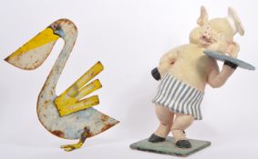 MID CENTURY HAND PAINTED SHOP BUTCHERS PIG & FAIRGROUND TARGET