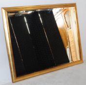 CONTEMPORARY OVERMANTLE GILT BEVELLED EDGE MIRROR