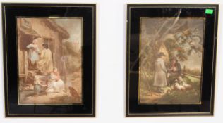 PAIR OF 19TH CENTURY VICTORIAN EBONISED FRAMED PRINTS