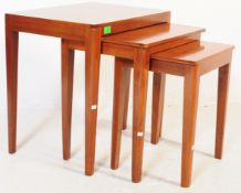 CONTEMPORARY TEAK HARDWOOD NEST OF GRADUATING TABLES