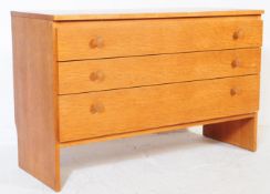 MID CENTURY MEREDEW LIGHT OAK CHEST OF DRAWERS
