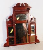 19TH CENTURY VICTORIAN MAHOGANY OVERMANTEL MIRROR